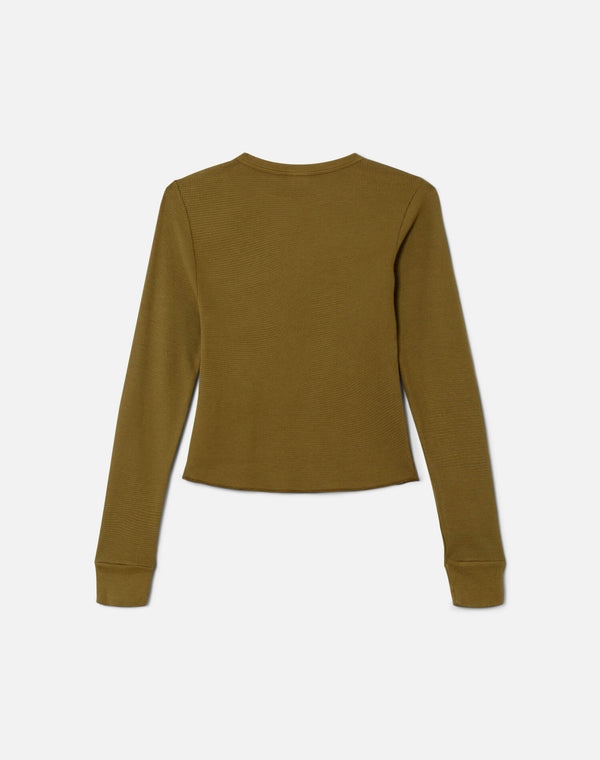 Re Done Hanes Waffle Baby Long Sleeve Fatigue