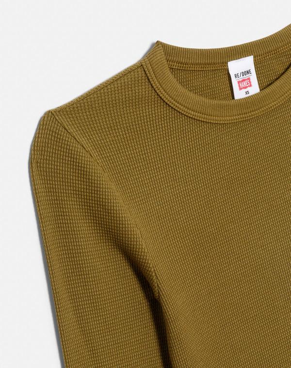 Re Done Hanes Waffle Baby Long Sleeve Fatigue
