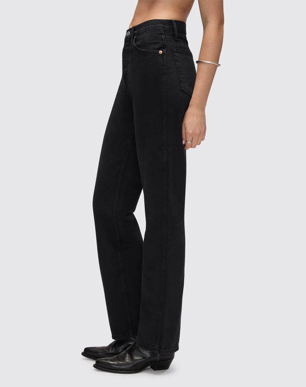 Re Done High Rise Loose Washed Black