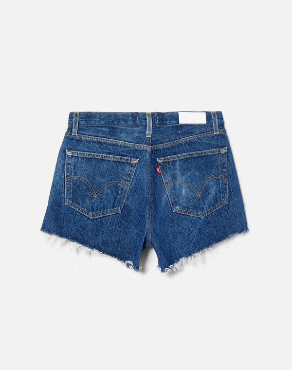 Re Done High Rise Short Indigo