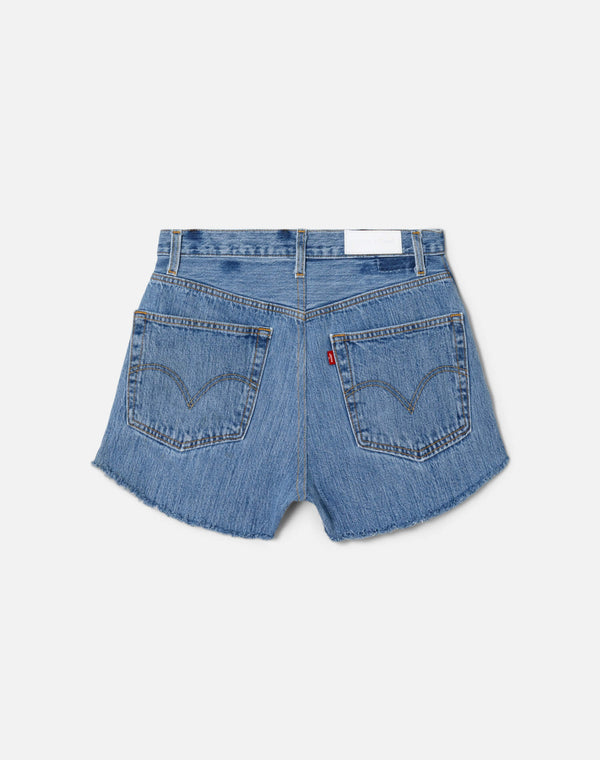 Re Done High Rise Short Indigo