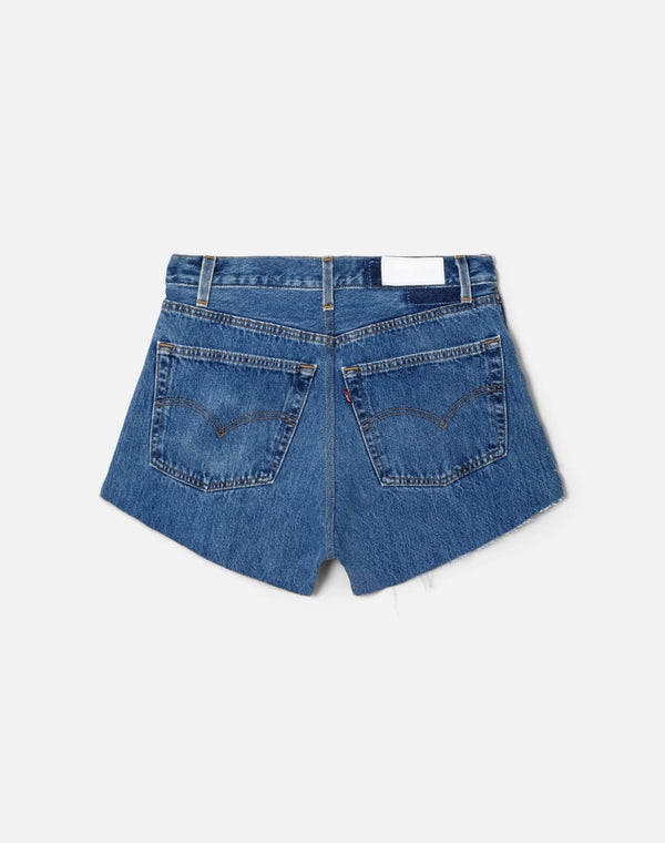 Re Done High Rise Short Indigo