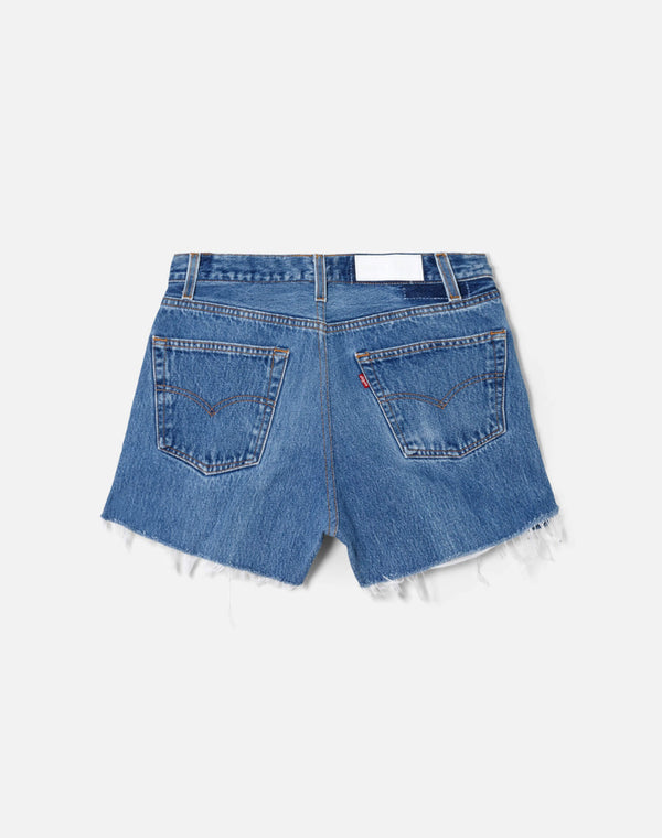 Re Done High Rise Short Indigo