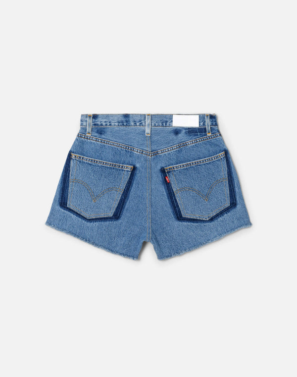 Re Done High Rise Short Indigo
