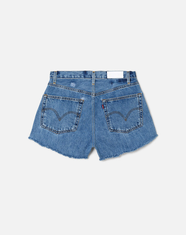 Re Done High Rise Short Indigo