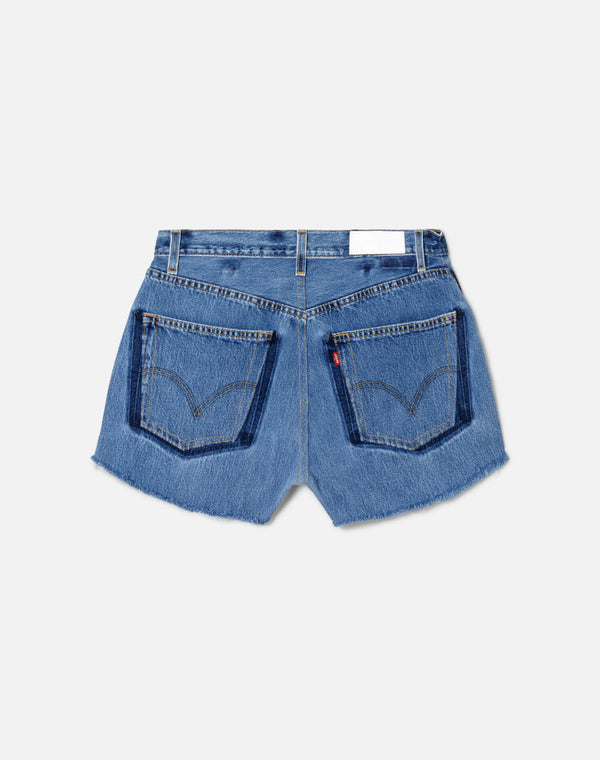 Re Done High Rise Short Indigo