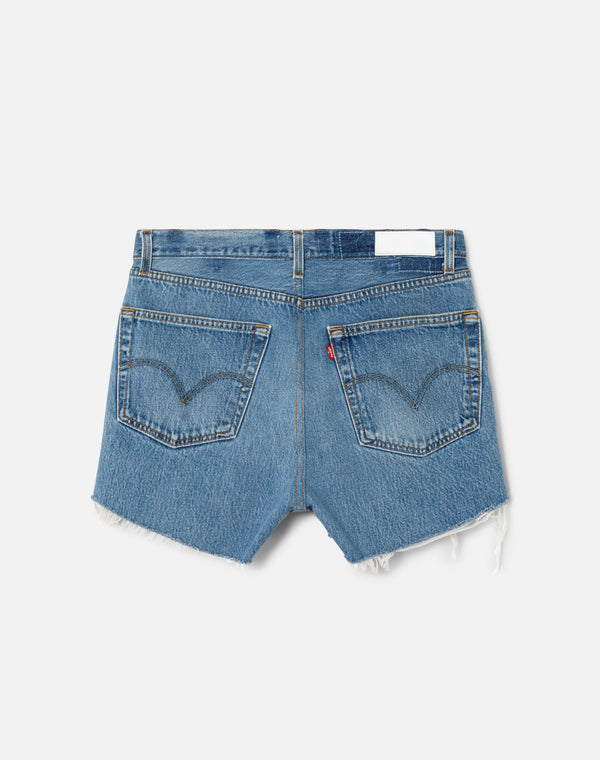 Re Done High Rise Short Indigo