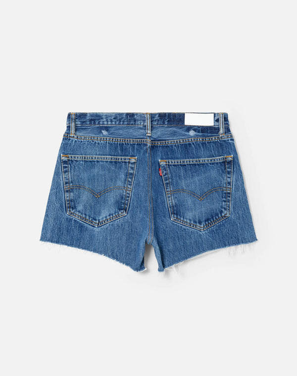 Re Done High Rise Short Indigo