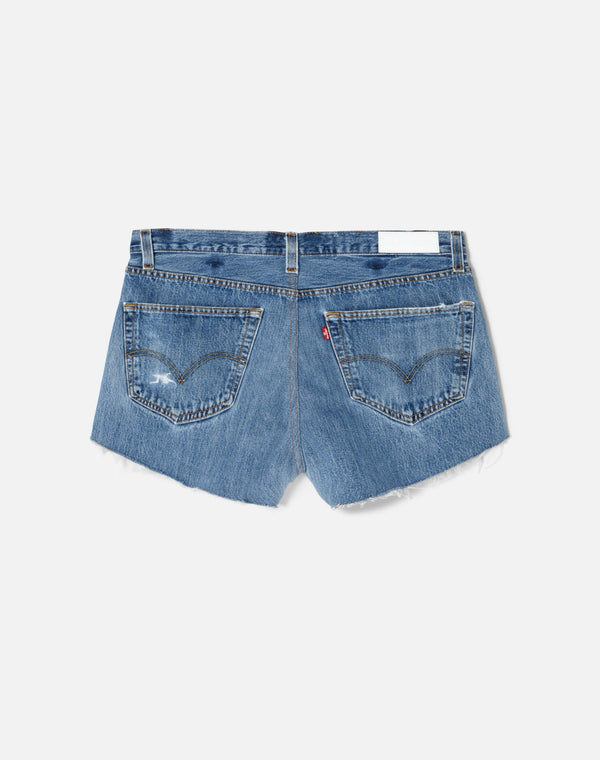 Re Done High Rise Short Indigo