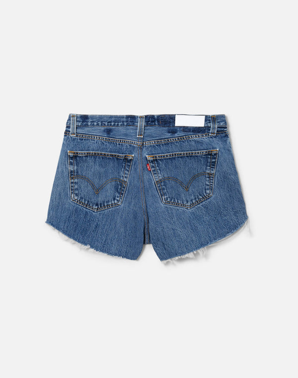 Re Done High Rise Short Indigo
