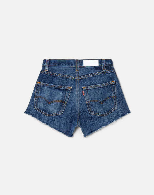 Re Done High Rise Short Indigo