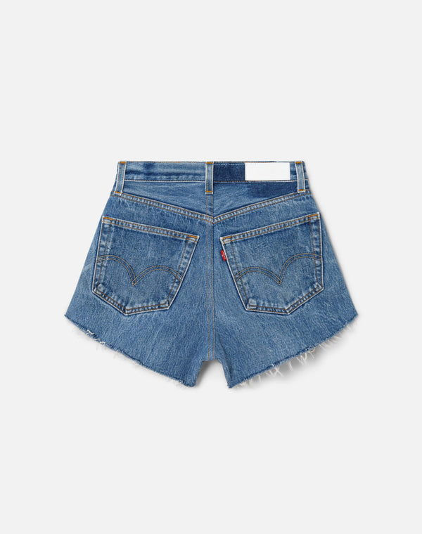 Re Done High Rise Short Indigo