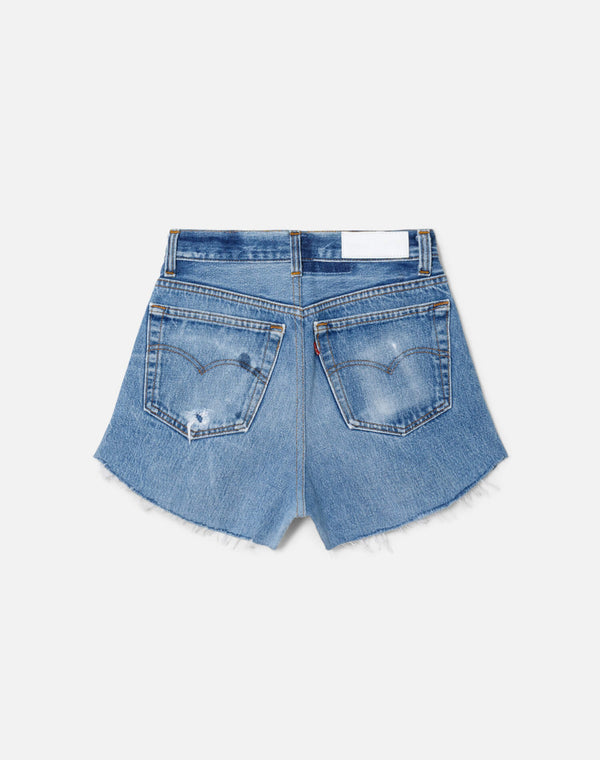 Re Done High Rise Short Indigo