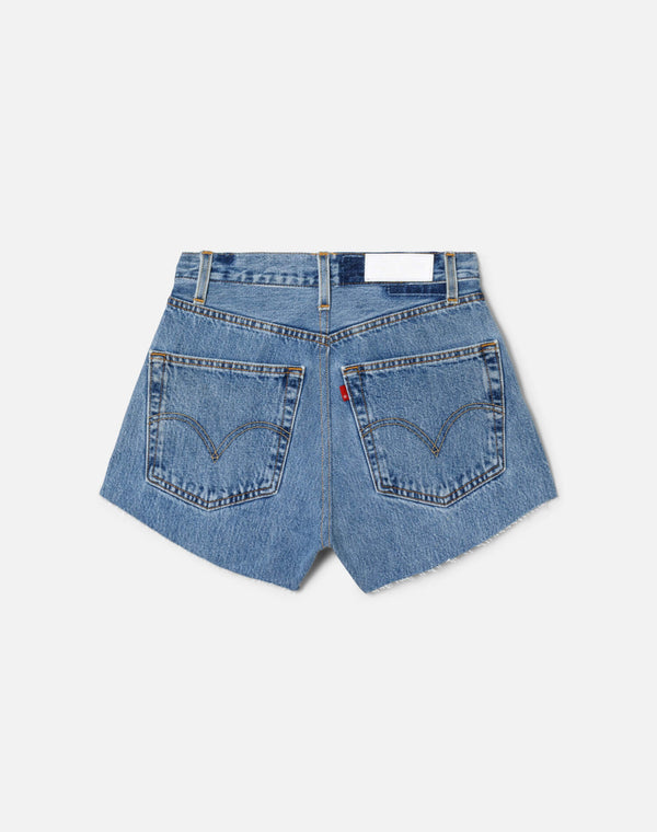 Re Done High Rise Short Indigo