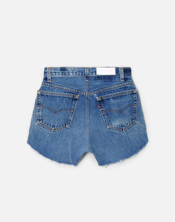 Re Done High Rise Short Indigo