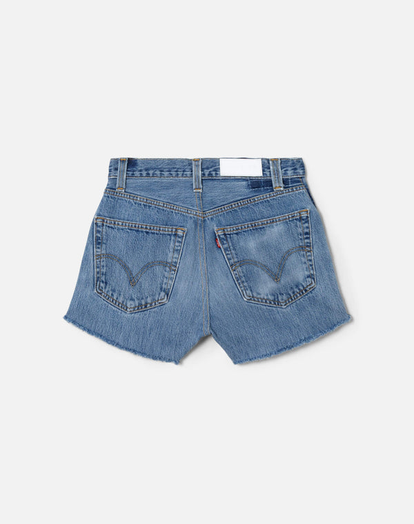 Re Done High Rise Short Indigo