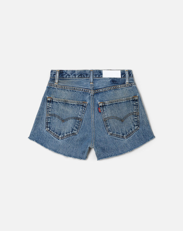 Re Done High Rise Short Indigo