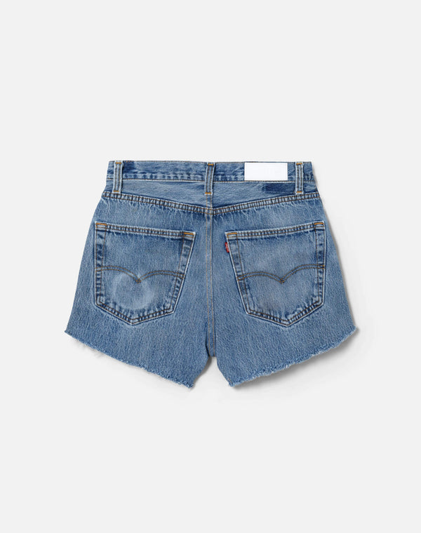 Re Done High Rise Short Indigo