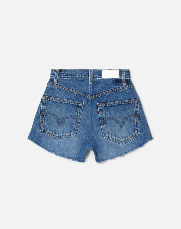 Re Done High Rise Short Indigo