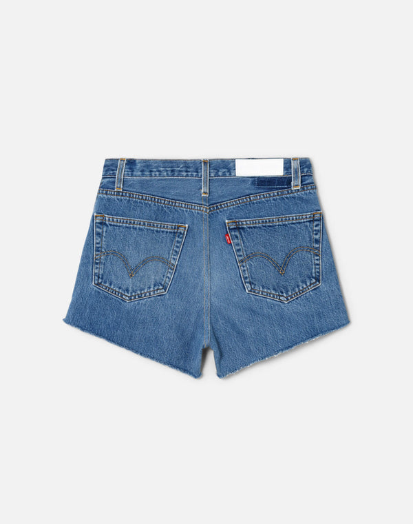 Re Done High Rise Short Indigo