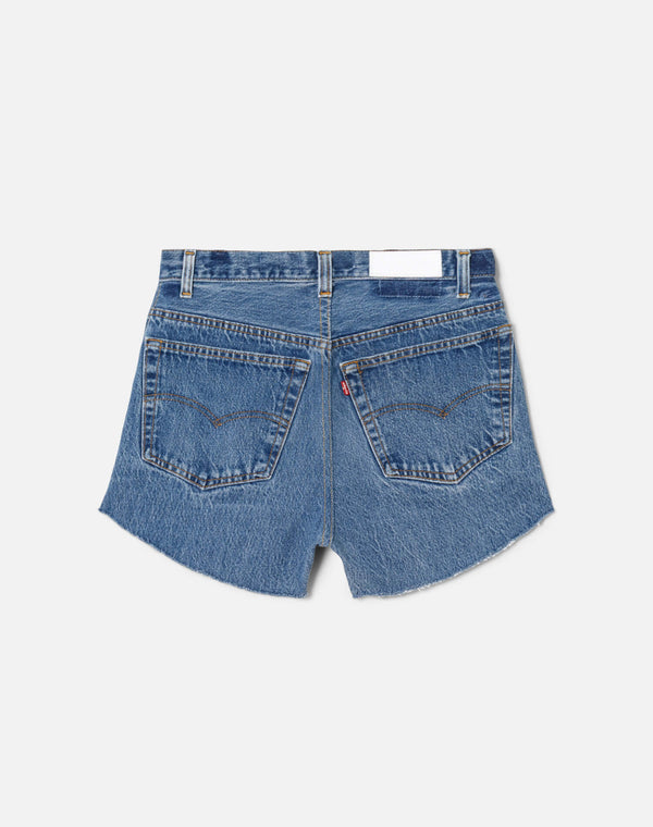Re Done High Rise Short Indigo