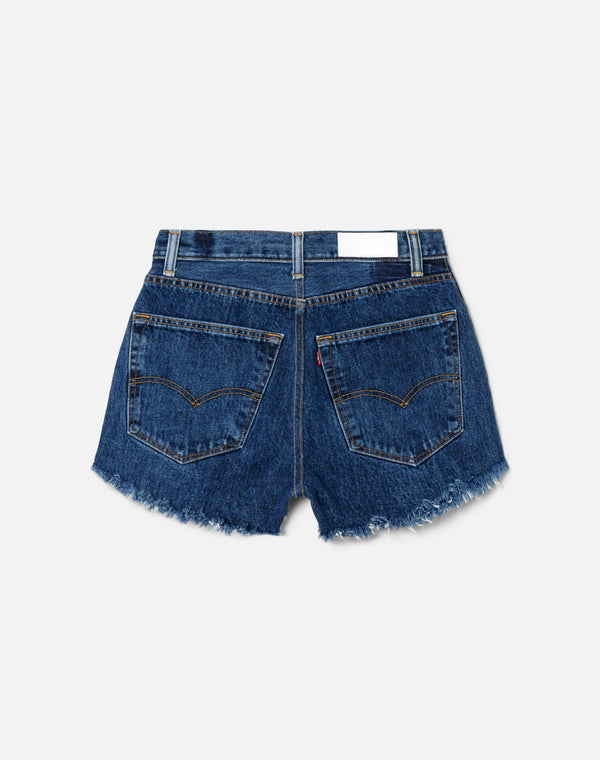 Re Done High Rise Short Indigo