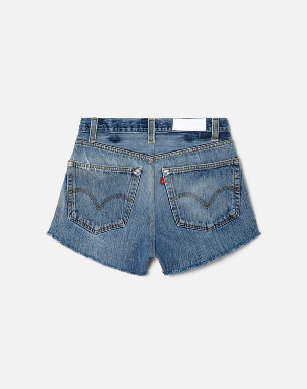Re Done High Rise Short Indigo