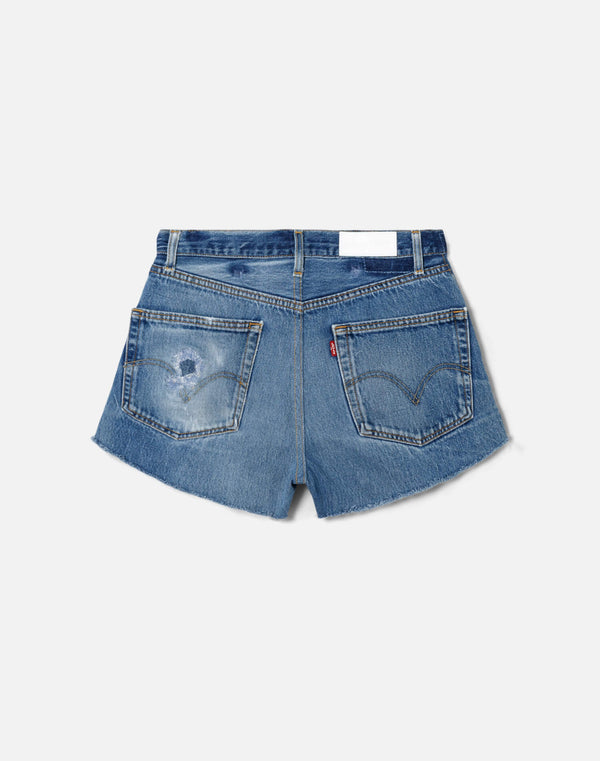Re Done High Rise Short Indigo