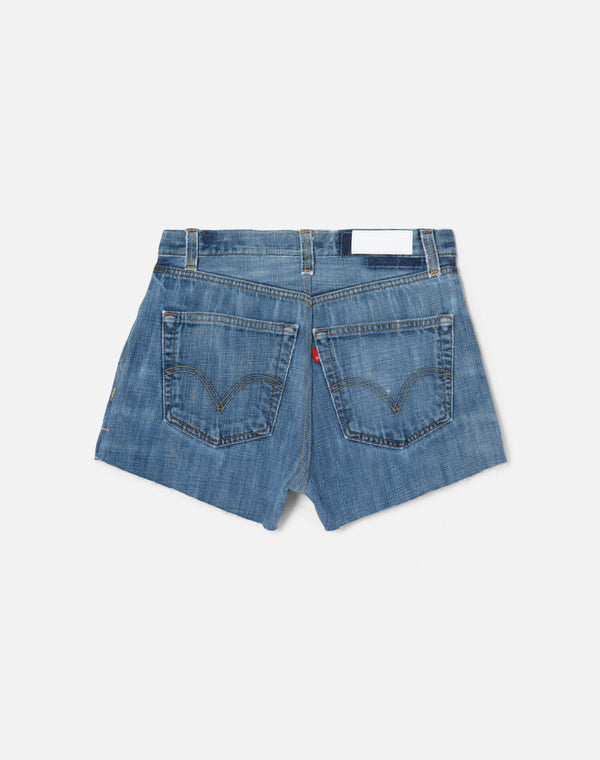 Re Done High Rise Short Indigo