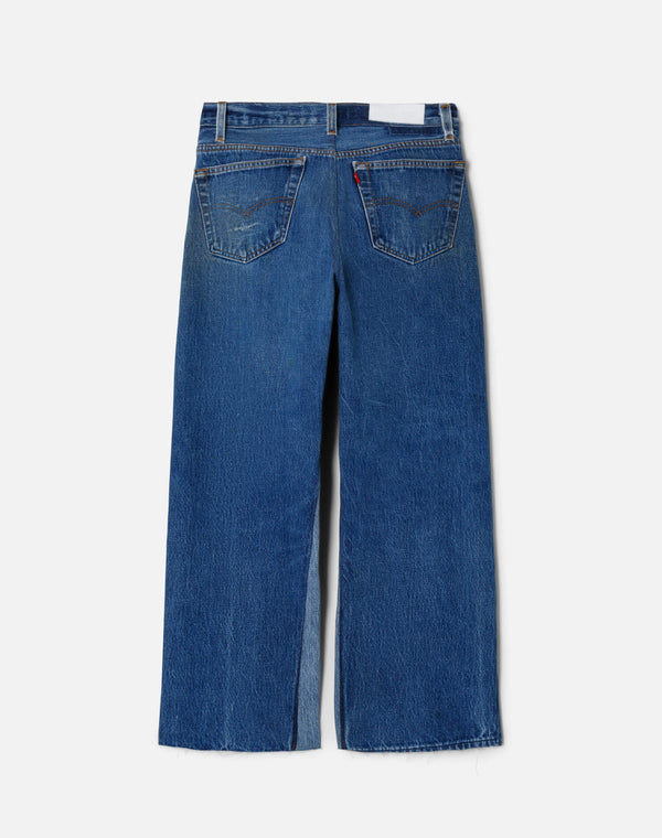 Re Done High Rise Wide Leg Crop Indigo