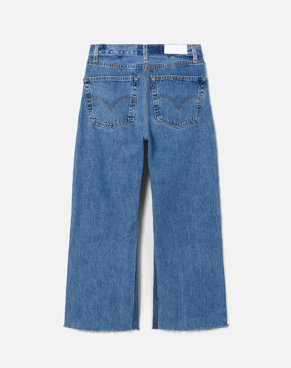 Re Done High Rise Wide Leg Crop Indigo