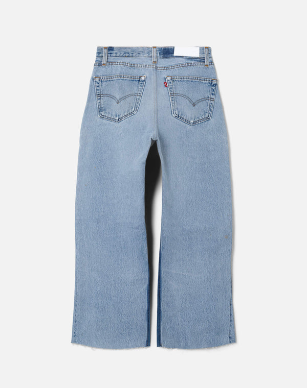 Re Done High Rise Wide Leg Crop Indigo