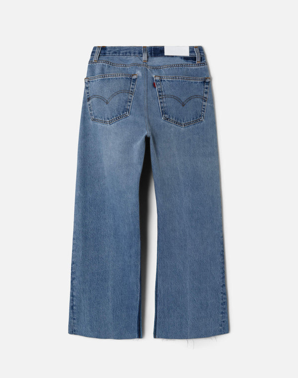 Re Done High Rise Wide Leg Crop Indigo