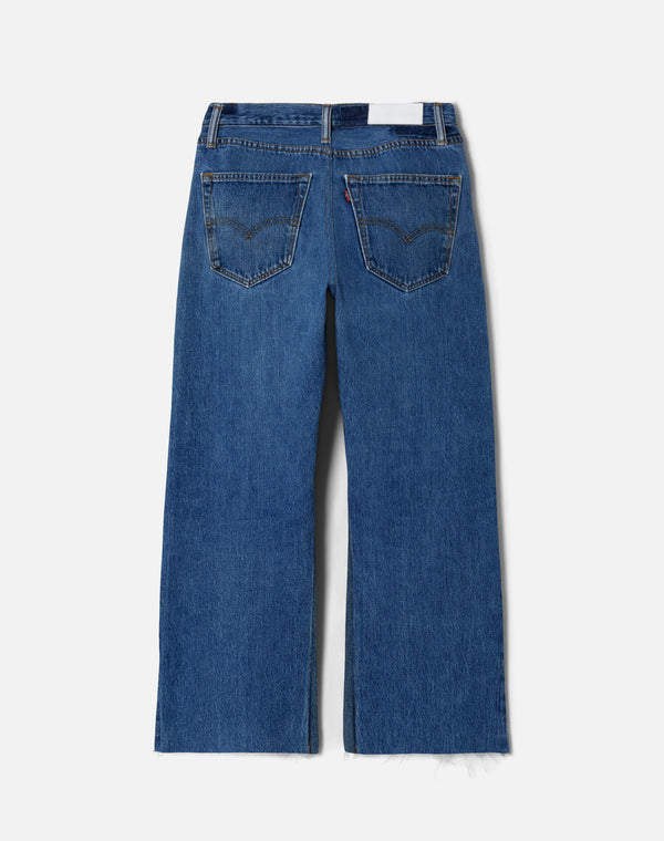 Re Done High Rise Wide Leg Crop Indigo