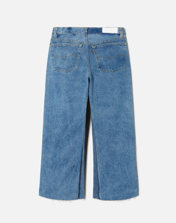 Re Done High Rise Wide Leg Crop Indigo