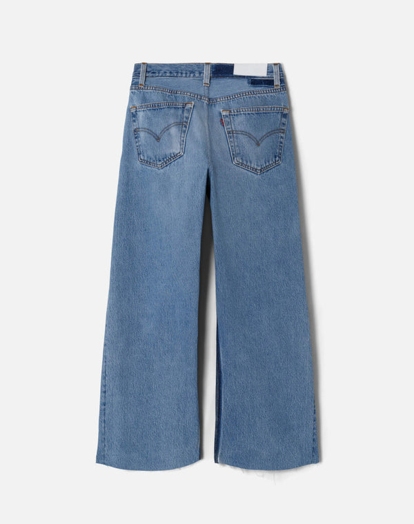 Re Done High Rise Wide Leg Crop Indigo