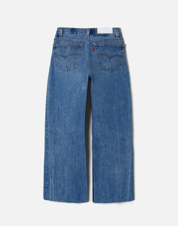 Re Done High Rise Wide Leg Crop Indigo