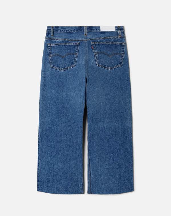 Re Done High Rise Wide Leg Crop Indigo