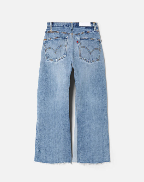 Re Done High Rise Wide Leg Crop Indigo