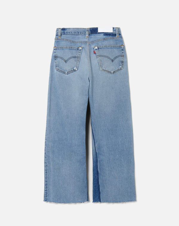 Re Done High Rise Wide Leg Crop Indigo