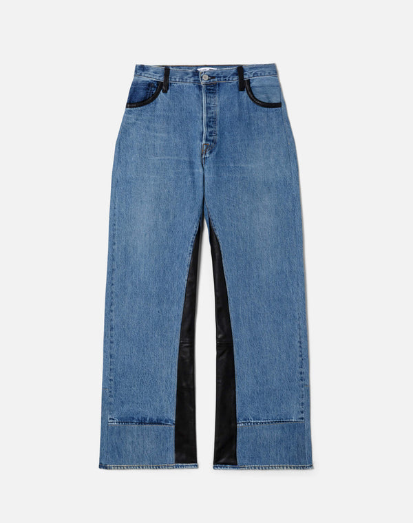 re done High Rise Wide Leg Indigo Leather