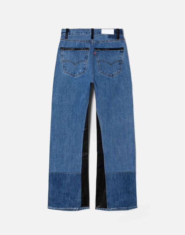 Re Done High Rise Wide Leg Indigo Leather