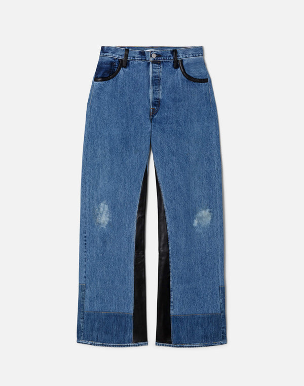 re done High Rise Wide Leg Indigo Leather