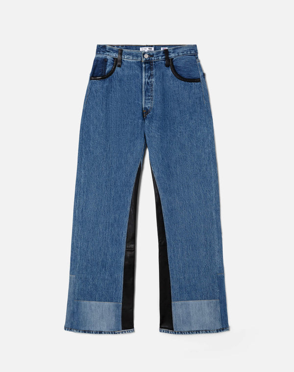 re done High Rise Wide Leg Indigo Leather