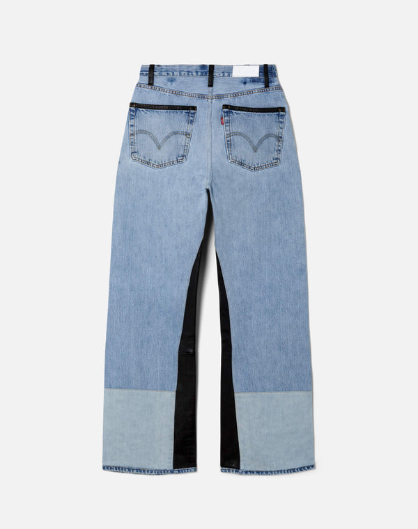 Re Done High Rise Wide Leg Indigo Leather