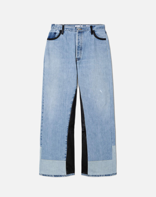 re done High Rise Wide Leg Indigo Leather