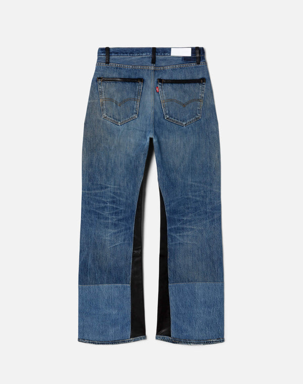 Re Done High Rise Wide Leg Indigo Leather