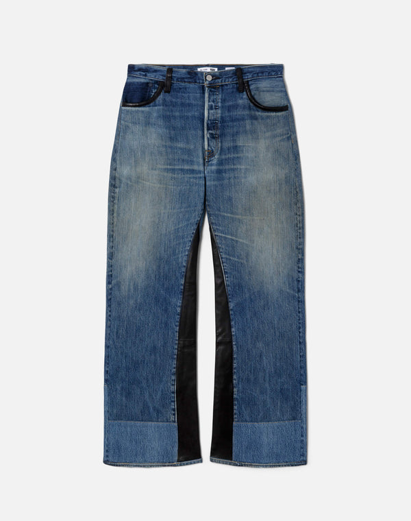 re done High Rise Wide Leg Indigo Leather