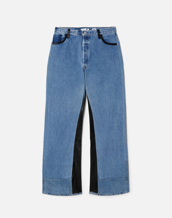 re done High Rise Wide Leg Indigo Leather