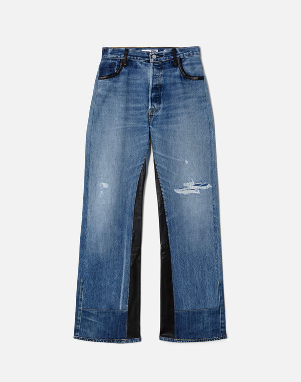 re done High Rise Wide Leg Indigo Leather